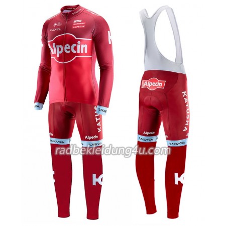 Set Langarmtrikot + Trägerhose Lange 2017 Team Katusha-Alpecin N001